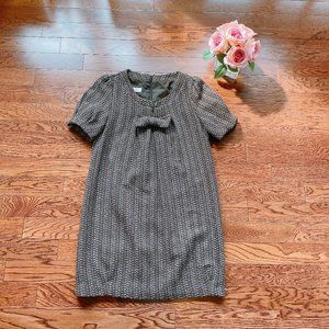 Winter Balloon Puff Sleeve Dress with Ribbon